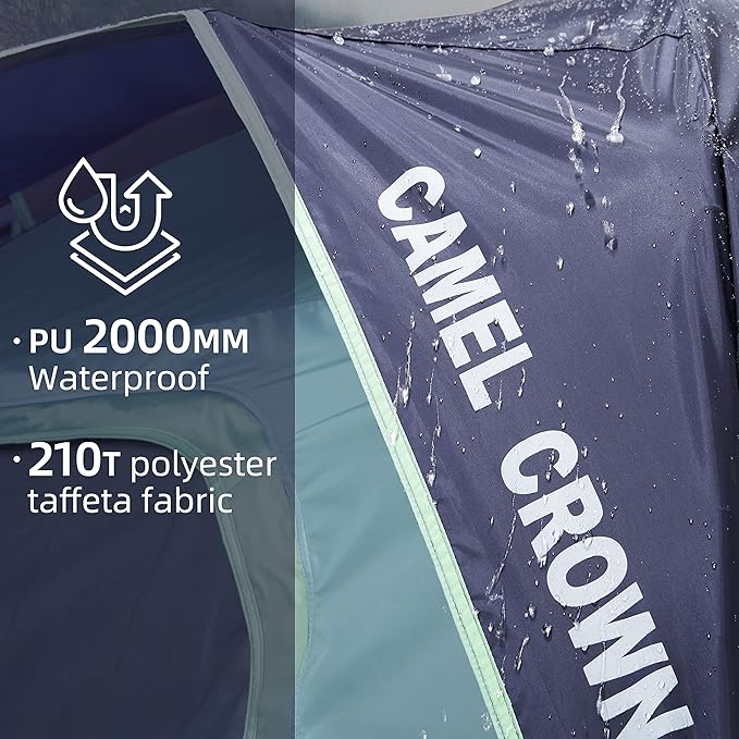 CAMEL CROWN Tents for Camping 4/8 Person Waterproof Quick Setup Folding Outdoor Backpacking Tents 4 People Family Hiking