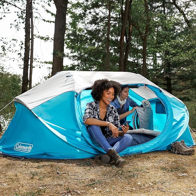 Coleman Pop-Up Instant Tent Sets Up in 10 Seconds, Portable & Lightweight 2/4 Person Tent with Adjustable Rainfly