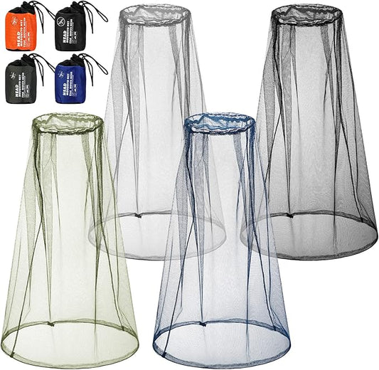 HESTYA 4 Pack Mosquito Net Face Mesh Net Protecting Net for Outdoor Hiking Camping Climbing Mosquito Fly Insects Preventing