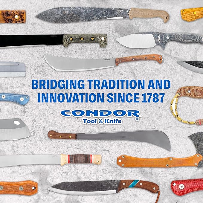 Condor Tool & Knife Ocean Raider Knife | Fixed Blade Hunting Knife | Stainless Steel Full Tang Knife with a Walnut Handle and Hand Crafted Welted Leather Sheath | 3.77 in Blade | 8.82oz (3.5mm Thick)