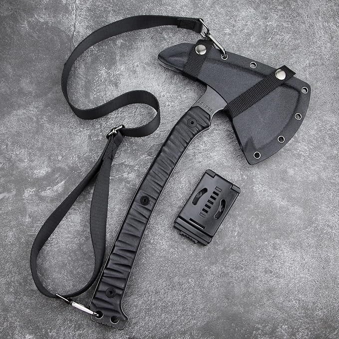 Storm Tactical Tomahawk - Multi-Tool Hammer Head Survival Axe with Hammer - Tactical Gear with Included K-Sheath and Straps (White)