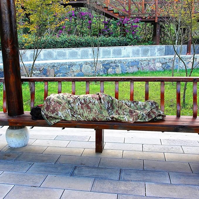 Camping Emergency Blankets Woobie, Waterproof Military Grade Army Poncho Liner for Outdoor Travel Picnic Hiking Jungle Woodland Cold Weather Survival