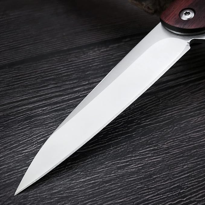HUAAO 8.5’’ Folding Knife, Pocket Knife with Clip, Liner Lock, Flipper Open, for Hunting Survival Hiking Camping