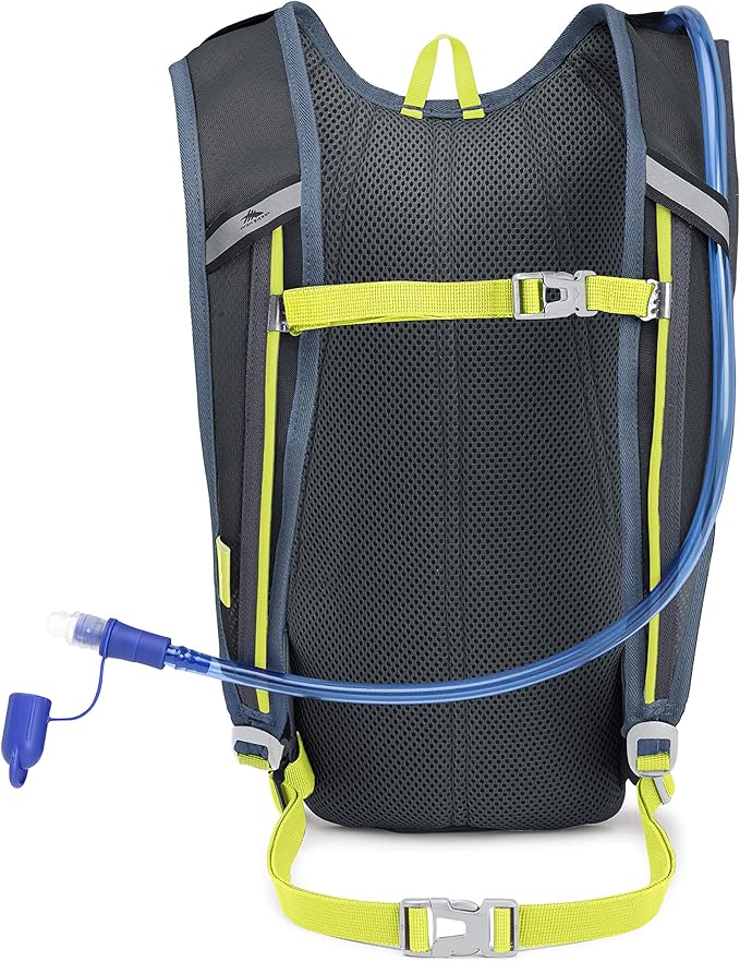 High Sierra HydraHike Hydration Backpack, Lightweight Running Backpack, Cycling, Hiking, for Men, Women & Kids, Graphite Blue/Mercury/Glow, 4L