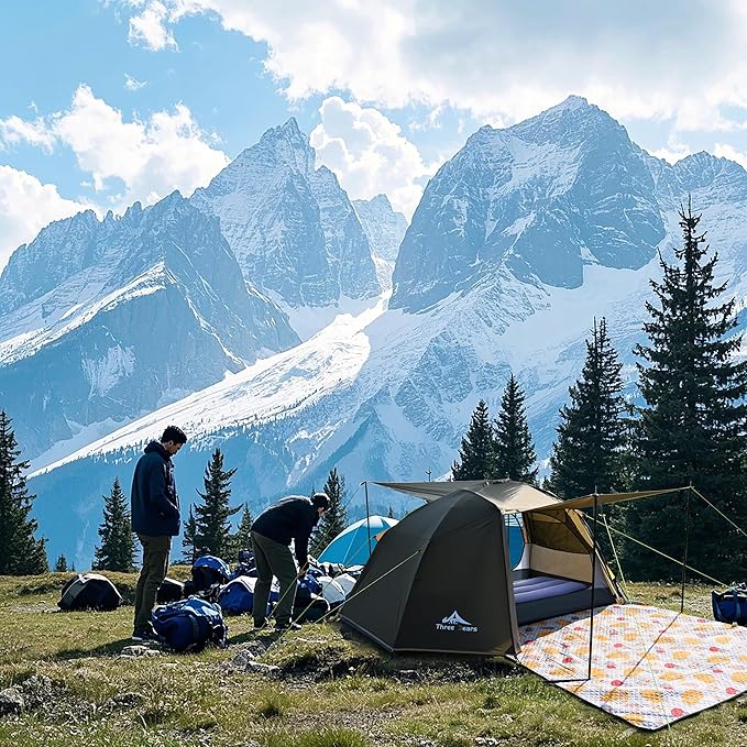 ThreeBears 2-Person Camping Tent, Waterproof & Windproof Lightweight Backpacking Tent for Hiking, Camping, Mountaineering & Travel - Durable & Easy Setup