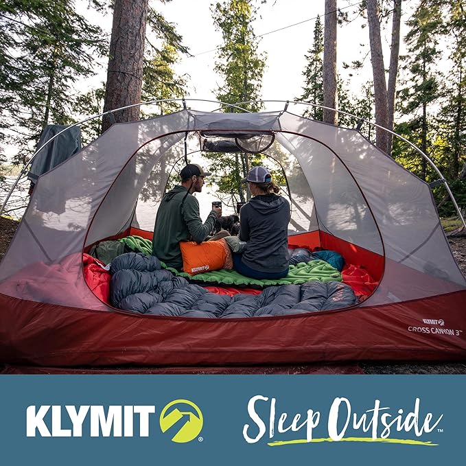 KLYMIT Static V Lightweight Inflatable Sleeping Pad | Comfortable, Lightweight, Easy to Inflate Portable Air Bed Mattress for Camping, Backpacking and Hiking — Green