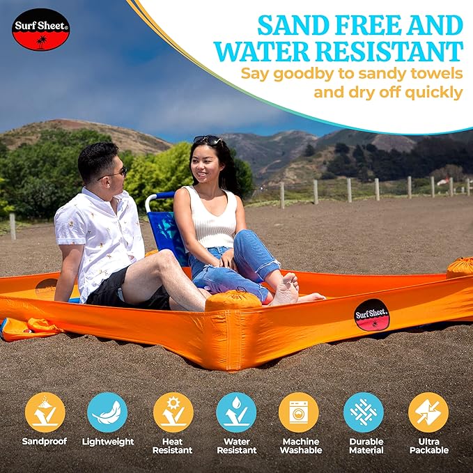 Sandproof Beach Blanket - Oversize Large Outdoor Picnic Blanket for Beaches & Camping - Portable Family Beach Blanket Waterproof Sandproof for Parks, Travel, Vacation Essentials (Yellow)