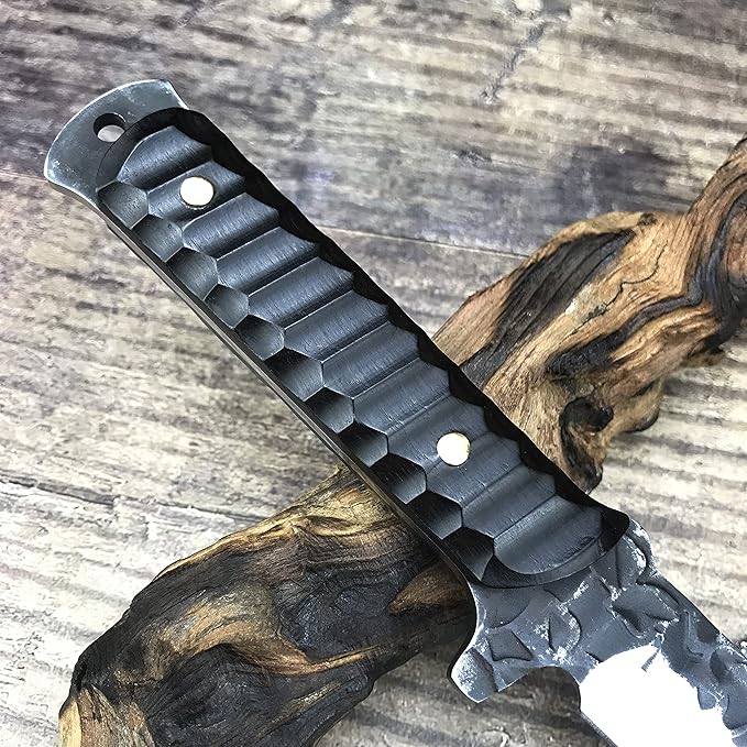 HUAAO 11.6’’ Fixed Blade Knife with Sheath, Japanese Knife with Ebony Handle, Katana Tanto Knife for Hunting Camping Survival (Tanto Point Blade)