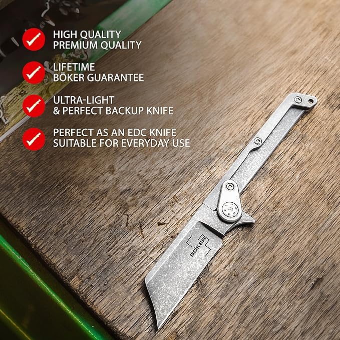 BOKER PLUS® Fragment Mini EDC Pocket Knife - Keychain Box Cutter Knife – two-hand-opening EDC Keychain Folding Knife