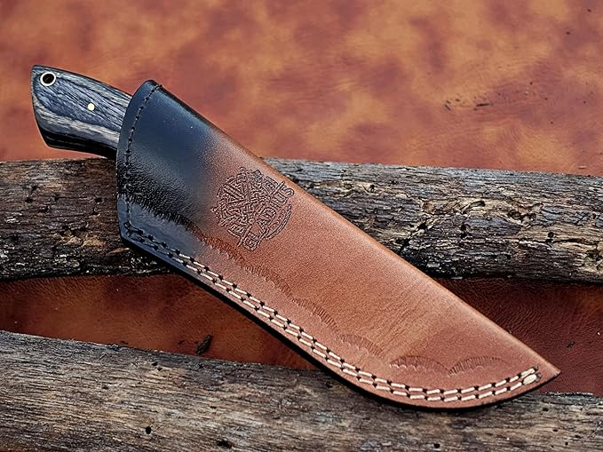 | Viking Heritage Skinner Knife – Expertly Crafted with Damascus steel for Precision Hunting and Field Dressing: Embrace the Timeless Elegance of Craftsmanship with this Razor-Sharp