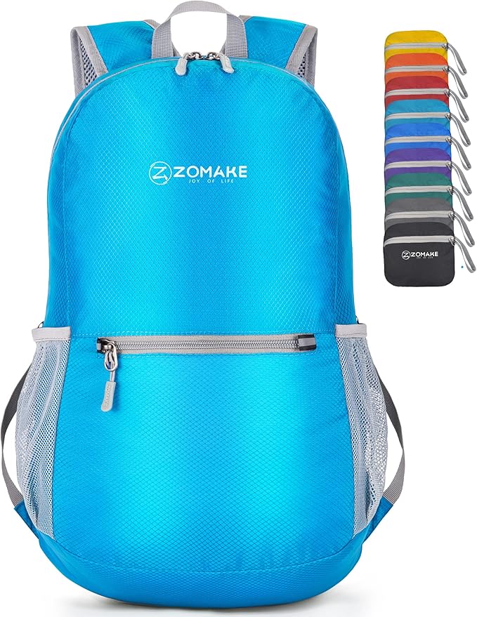 ZOMAKE Ultra Lightweight Hiking Backpack 20L, Packable Small Backpacks Water Resistant Daypack for Women Men(Light Blue)