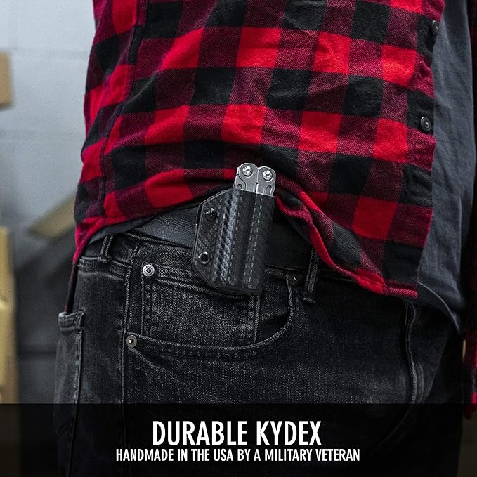 Clip & Carry Kydex Multitool Sheath for Leatherman Wingman/Sidekick/REBAR/REV - Made in USA (Multi-Tool not Included) EDC Multi Tool Sheath Holder Holster Cover