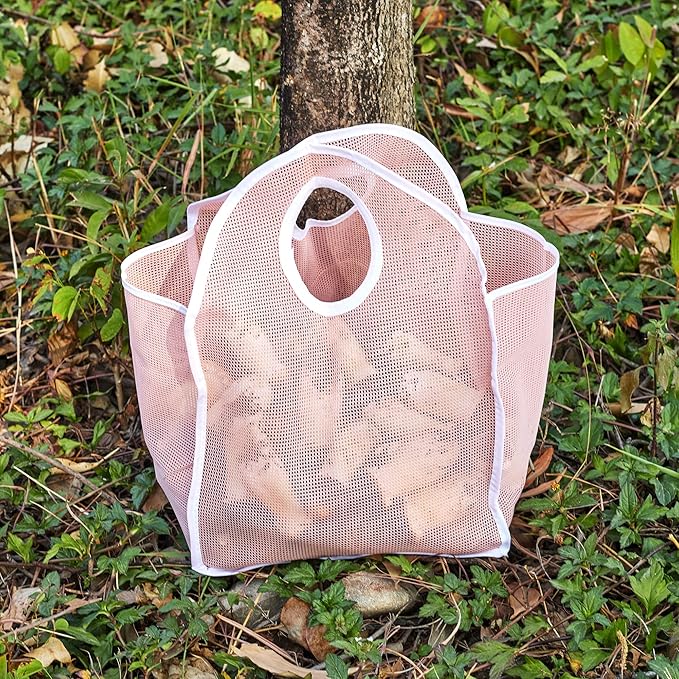 Mushroom Foraging Kit Folding Mushroom Knife with Brush + Pink Foraging Bag and Leather Strap Wood Handle Pocket Knife for Fungus Truffles Special Edition Set for Women