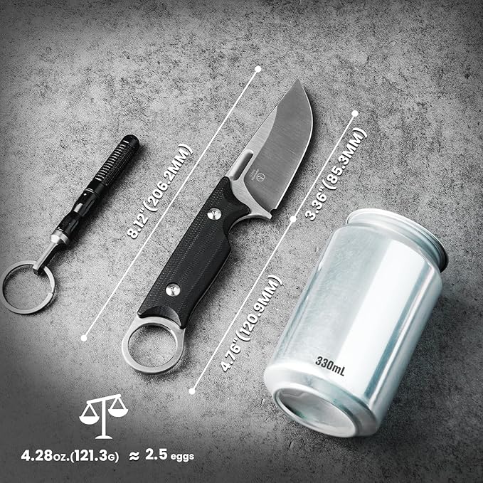 Kizer Cabox Fixed Blade Knife 3.36" 154CM Steel Fixed Blade Hunting Knife G10 Handle with Sheath Survival Camping Knife 1048C1