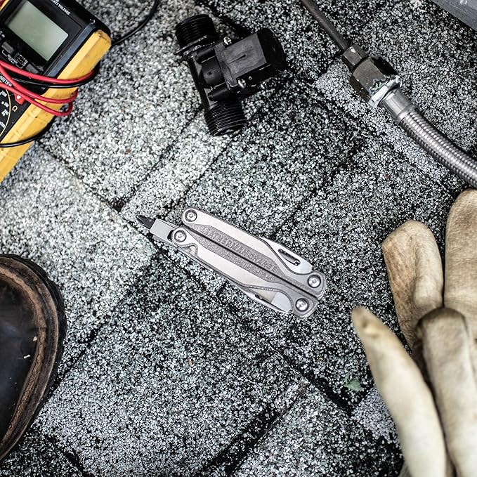 Leatherman Charge Plus TTi - Titanium multi-tool with all locking tools including knives, pliers, saw and screwdriver, camping and fishing tool made in the USA, in stainless steel