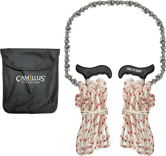 CAMILLUS 20" High Limb Durable Easy-to-Use Outdoor Branch Chain Saw with Weighted Handle & Carrying Pouch | Dual-Directional Cutting Action, Black