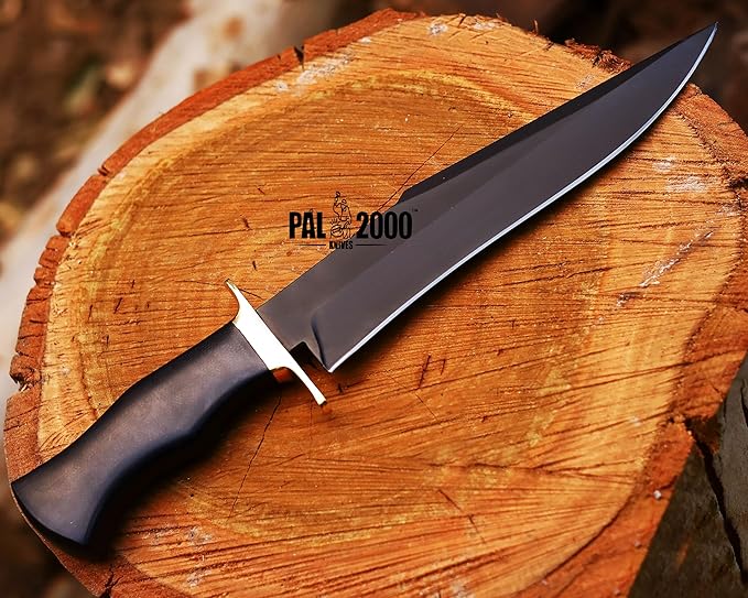 PAL 2000 KNIVES BOW-3157 Custom Handmade D2 Steel Hunting Knife Black Powder Coated Unique Personalized Knife Fixed Blade Tactical Survival Knife with Sheath