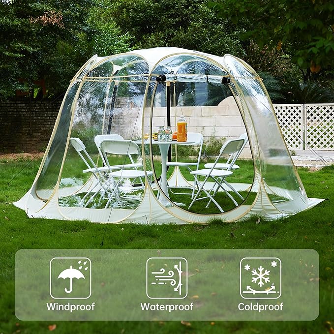 Pop Up Bubble Tent, Transparent Outdoor Bubble Tent, Weather Proof Pop Up Tent, Portable Transparent Tent, Canopy Gazebo for Patios, Backyards, Camping