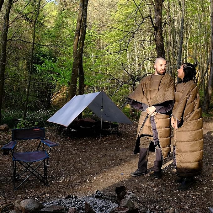 Onewind Hammock Top Quilt with Footbox, Recycled Nylon Fabric Dupont Sorona Filling Ultralight Quilt Poncho Lightweight and Portable Sleeping Bag for Camping Backpacking Hiking