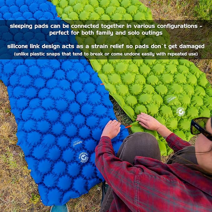 ECOTEK Outdoors Hybern8 Lynx - Linkable, Oversized Sleeping Pad - Innovative & Easy to Use - Lightweight & Compact - Perfect for Backpackers, Overlanders, Couples, and Families