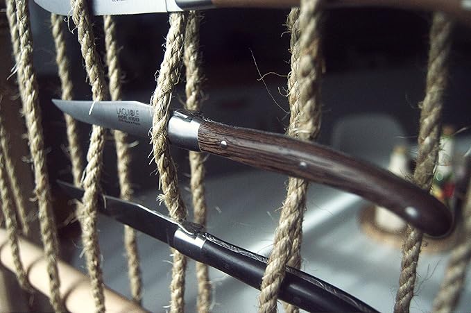 Laguiole Deluxe Folding Pocket Knife 11 cm, Olive Wood Handle, Made in France