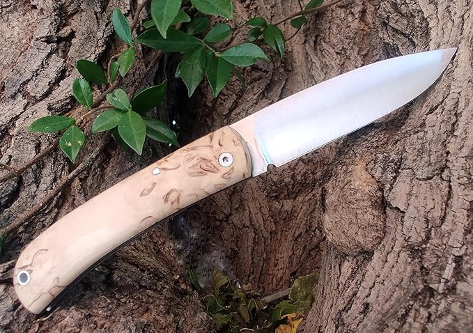 CAMPERA Folding Knife for Bushcraft, Camping, Hunting, Fishing and Outdoor Activities, 3.4" Stainless Steel Sandvik, EDC Gear and Equipment, Handmade in Spain