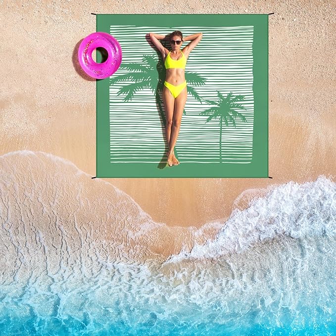 AISPARKY Beach Blanket Waterproof Sandproof Extra Large Beach Mat Quick Drying Outdoor Picnic Durable Portable Blanket for Travel Camping Hiking Beach Festival Picnic