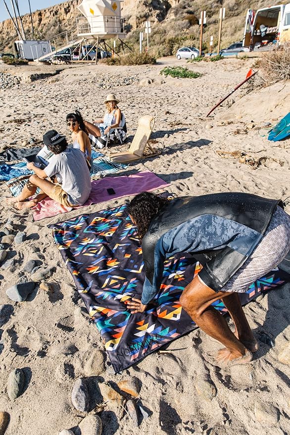 Nomadix Festival Blanket - Perfect for Picnics, Camping, & Lawn Seating - Plush Top & Water Resistant Base - Made with Post Consumer Recycled Materials - Cascades Multi - 60x70