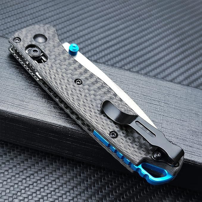 Axis Lock Knife, EDC Folding Pocket Knives For Men,Satin Plain Edge 440C Blade Everyday Carry Thumb Studs Manual Open, Carbon Fiber Handle With Deep Carry Pocket Clip