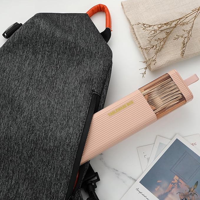 DEVICO Travel Utensils with Case, Stainless Steel Reusable Camping Silverware Set for Lunch Box, Portable Cutlery Kit Includes Fork, Spoon, Chopsticks (Pink)