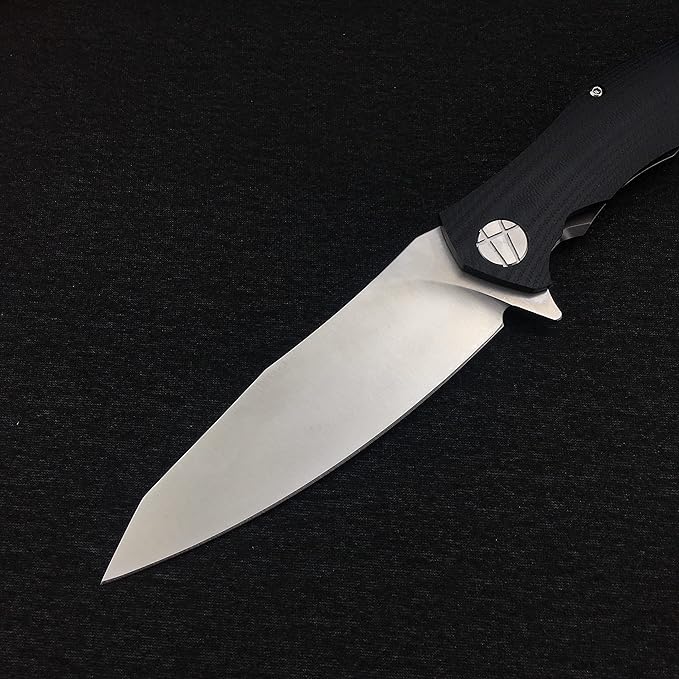 HUAAO Folding Knife, 4.3'' D2 Blade with G10 Handle, Pocket Knife with Clip EDC Flipper Knife for Outdoor Camping Survival Emergency