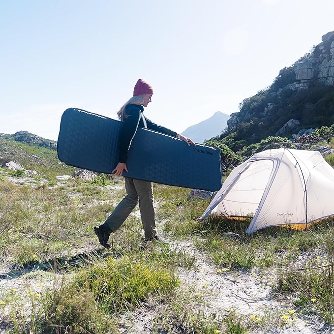 Naturehike Ultralight Self Inflating Insulated Sleeping Pad, 1.4in Lightweight Rectangular/Mummy Sleeping Mat for Camping Backpacking Hiking Traveling, ISPO Award Winner 2024