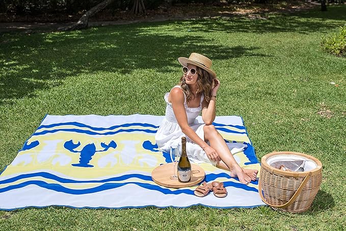 CGEAR Sandlite – Patented Sand-Free Beach Mat – Multi Use Outdoor Camping Mat, Picnic Blanket, Exercise Stretching Mat – Rollup Compact – Great for Families