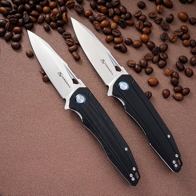 Folding Pocket Knife, EDC Knife with 3,66" Blade & G10 Handle Camping Knife with Flipper Opener, Liner Lock, Reversible Clip for Outdoor Men Women Tool