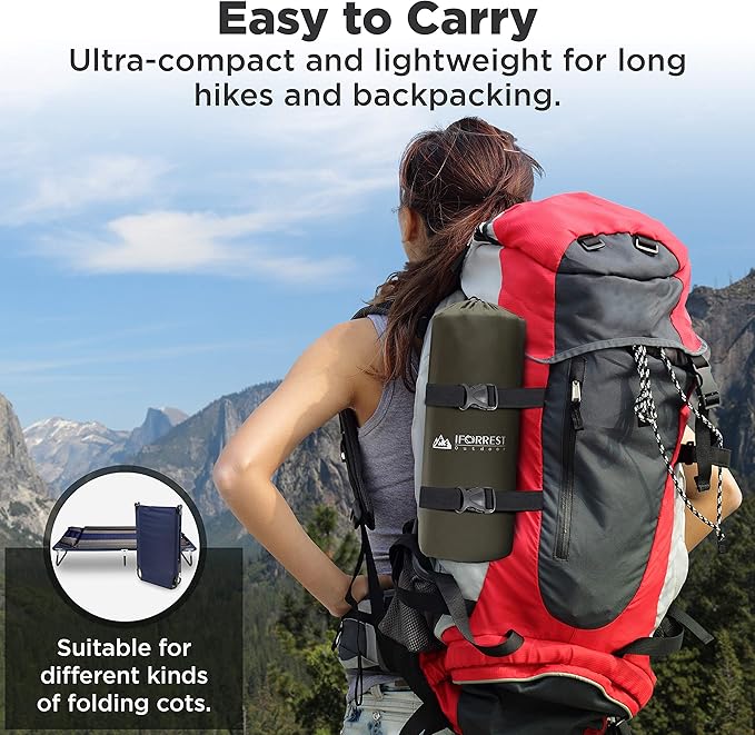 IFORREST Camping Pad with Armrest & Pillow - Self-Inflating Air Mattress - Rollover Protection - Ultra-Comfortable Mat - Lightweight for Tent, Cot, Backpacking(L/XL)