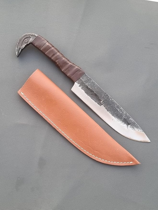 Handmade High Carbon Steel 1095 Hand Forged Kitchen Chef With Leather Wrapped Handle