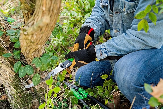 Hooyman MegaBite Handsaw and Hunter’s Combo Bone Saw with Heavy Duty Construction, High Carbon Steel Blade, Impulse Hardened Teeth, and Ergonomic Over-Molded Handle for Camping, Hunting, and Outdoors