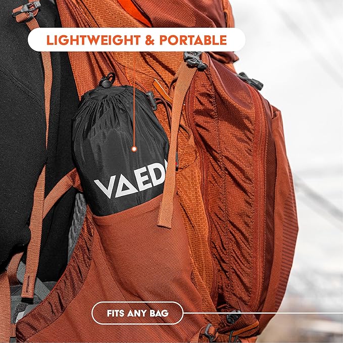 VAEDA Inflatable Sleeping Pad for Camping - Portable & Compact Camping Mat for Sleeping - Ultralight & Waterproof Backpacking Sleeping Mat for Hiking, Traveling & Outdoor Activities