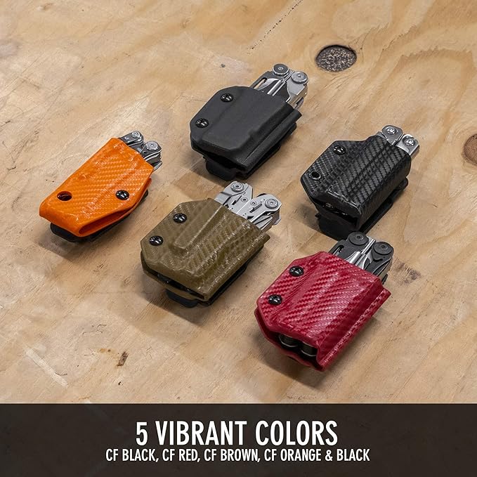 Clip & Carry Kydex Multitool Sheath for LEATHERMAN Free P4 - Made in USA (Multi-Tool not Included) EDC Multi Tool Holder Holster Cover