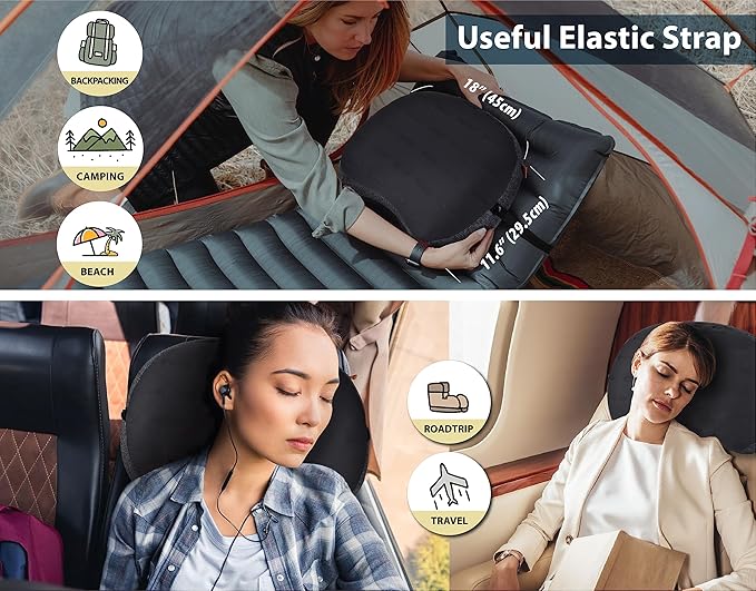 TREKOLOGY Ultralight Inflatable Camping Pillow - Compact & Comfortable Blow Up Pillow for Backpacking, Hiking, and Travel - Aluft Plus Series