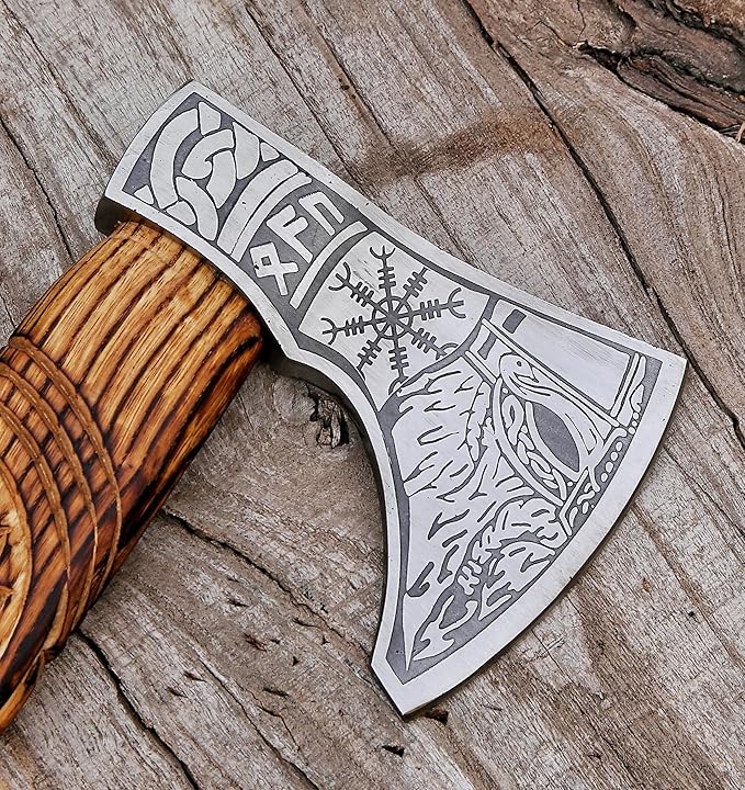 Billion EXPORTS | Viking Axe,Hatchet,Throwing Axes,Hand Axe,Gifts for him,Wood Working Tool,Viking Gifts for Men0,Camping Hatchet,Tomahawk,Bearded Axe