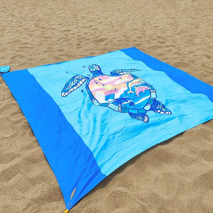 Large Beach Blanket Waterproof Sandproof 79"x 83" for 1-4 Adults,Quick Drying Beach Mat,Lightweight & Durable,Beach Essentials for Family Beach Camping Travel Picnic(2pcs)
