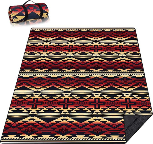 Picnic Blankets Beach Blanket 80" X 60" Extra Large Waterproof Camping Blankets Portable Outdoor Mat 3-Layer Blanket for Beach, Hiking, Park, Music Festival, Grass Lawn,Travel