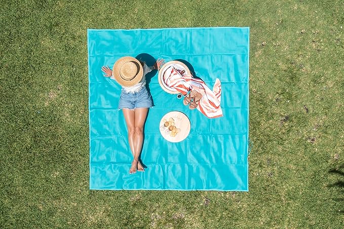 CGEAR Sandlite – Patented Sand-Free Beach Mat – Multi Use Outdoor Camping Mat, Picnic Blanket, Exercise Stretching Mat – Rollup Compact – Great for Families