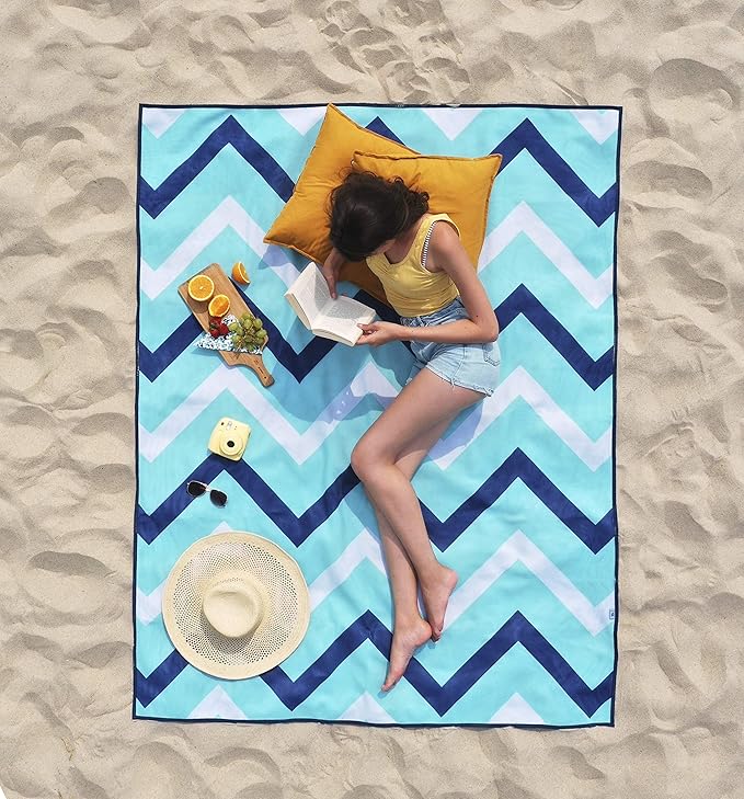 CGEAR Sandlite – Patented Sand-Free Beach Mat – Multi Use Outdoor Camping Mat, Picnic Blanket, Exercise Stretching Mat – Rollup Compact – Great for Families