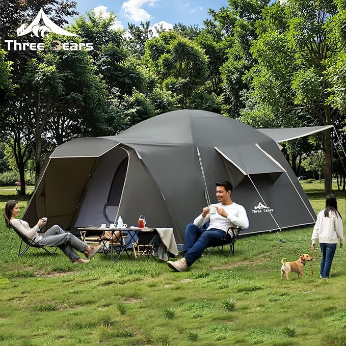 Family Camping Tent - 6-Person Spacious Design, 3000mm Waterproof, Suitable for Road Trips/Backyards/Extended Camping Adventures in All Scenarios