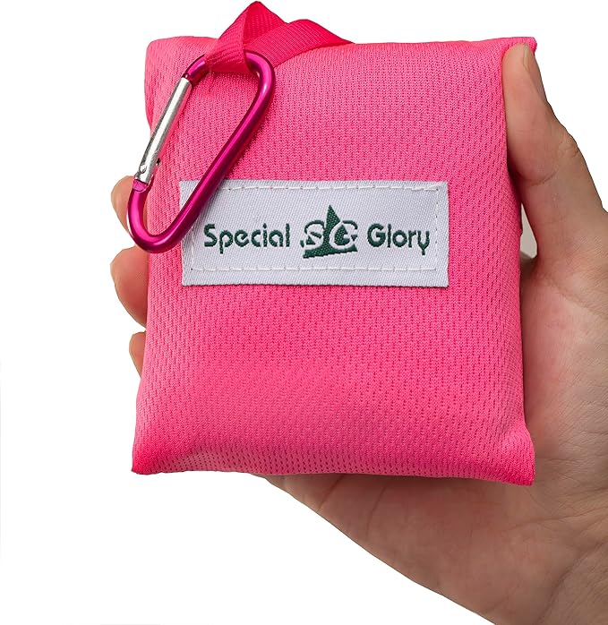 Meafteryou Outdoor Pocket Blanket,Sand-Free Fast Dry Waterproof for Beach,Travel,Hiking,Camping with 4 Built-in Ground Stakes (Pink,43x63 Inch)