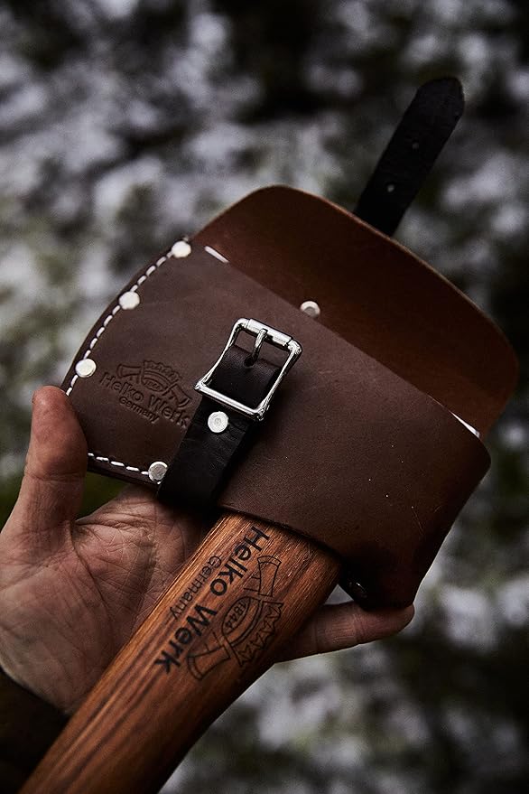 Helko Werk Leather Axe Sheath - Genuine Leather Sheath for Double Bit Axes Leather and Hatchet Cover and Axe Cover