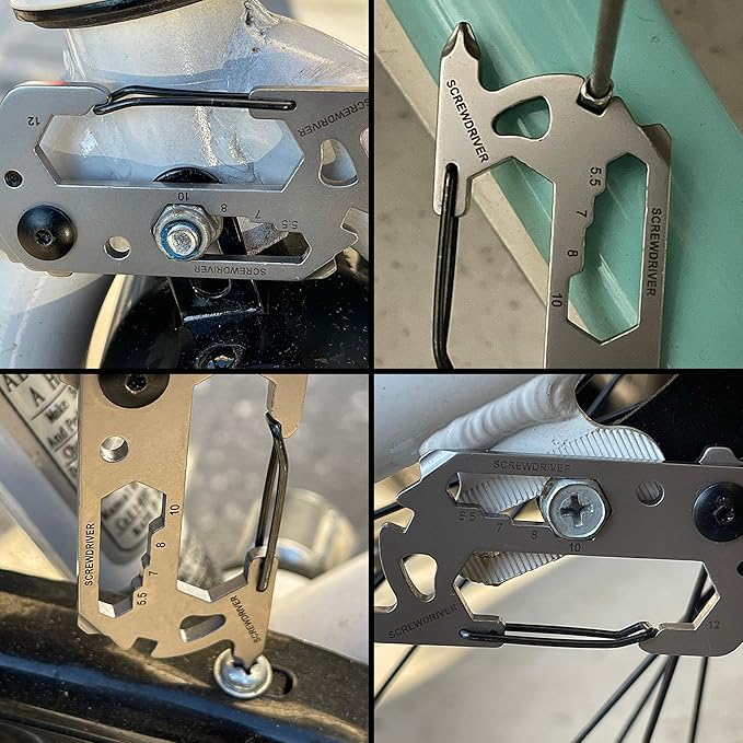 PREPARED4X Multitool Carabiner Keychain – 10-in-1 Stainless Steel EDC Tactical Survival Gear – Screwdriver, Ruler, Bottle Opener, Wrench, Box Cutter, Wire Cutter, and Bicycle Tools