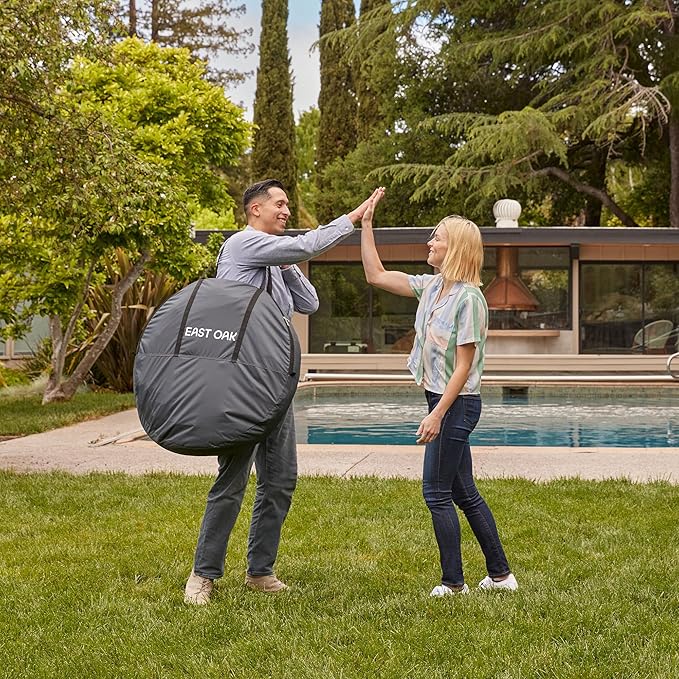 EAST OAK Screen House Tent Pop-Up, Portable Screen Room Canopy Instant Screen Tent 10 x 10 FT with Carry Bag for Patio, Backyard, Deck & Outdoor Activities, Beige